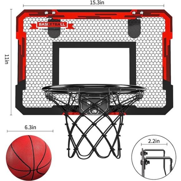 Indoor Basketball Hoop for Kids, Door Room Basketball Hoop,Mini Basketball Hoop - Picture 5 of 7